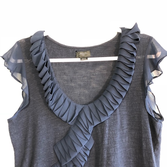 Anthropologie | Deletta | ruffle | short sleeve L - Picture 2 of 5